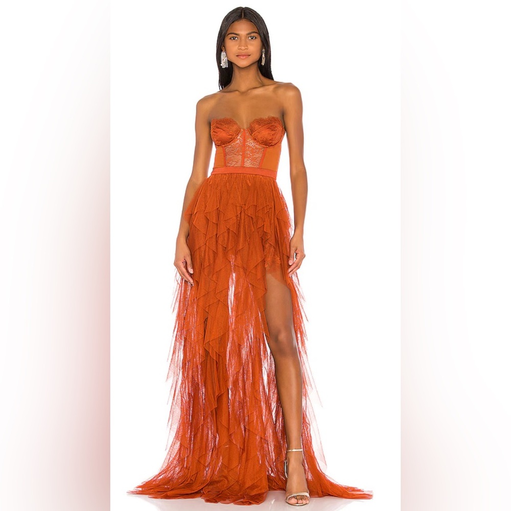x REVOLVE Bustier Gown in Rust
For Love & Lemons